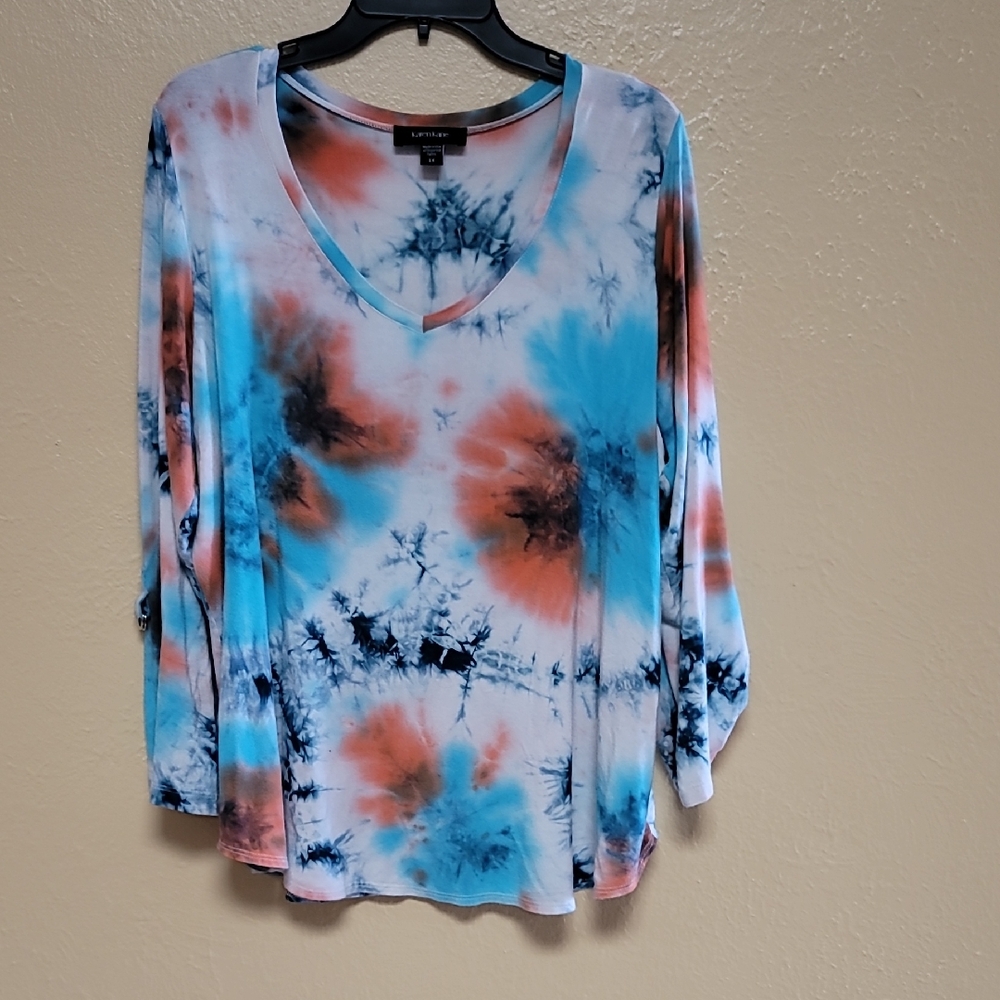 Tie-Dye Top - Blue and Orange 1x